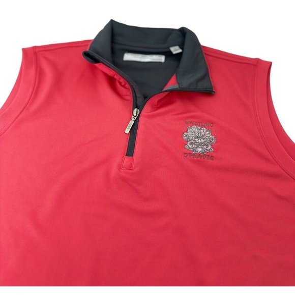 Carnoustie - Whistling Straits Embroidered Mens Medium Pink Quarter Zip Vest‎ - Picture 5 of 7